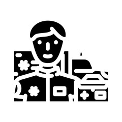 paramedic ambulance glyph icon vector. paramedic ambulance sign. isolated symbol illustration