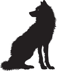 Black  Wolf Silhouette Vector