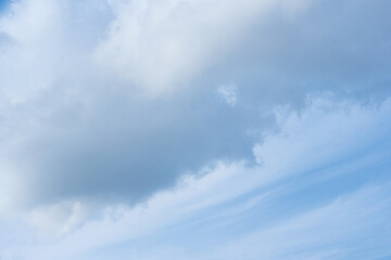 white and gray clouds on a sunny afternoon in august