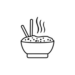 Rice bowl icon vector for web, computer and mobile app