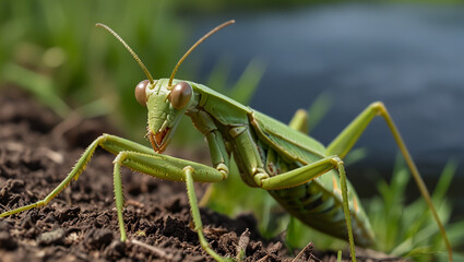 green praying mantis