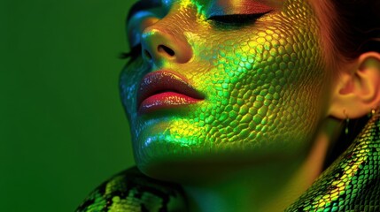 Animal skin woman models portraits