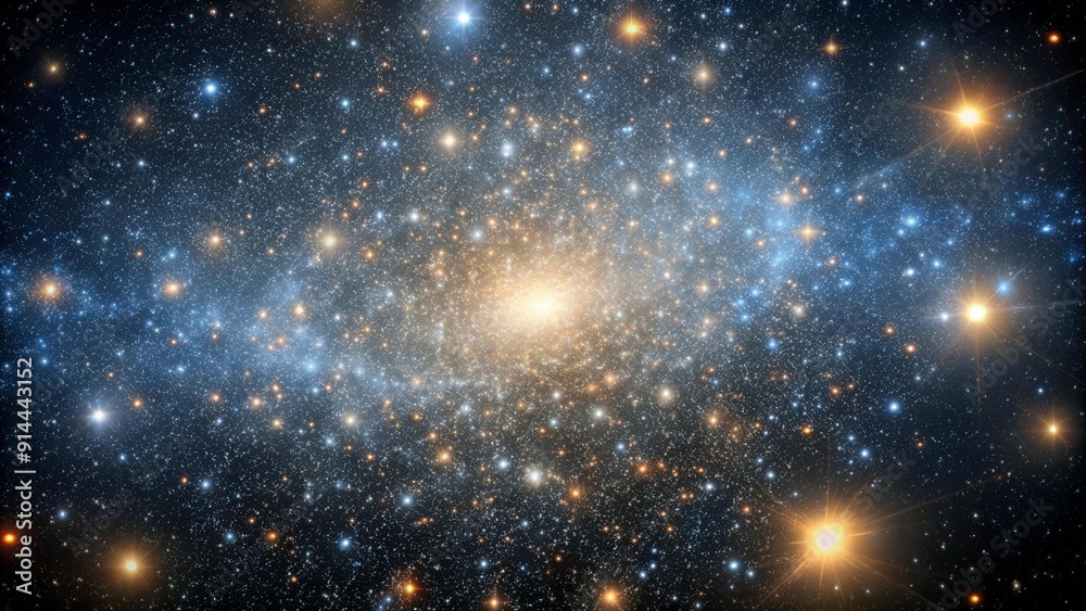 Wall mural a symphony of starlight: a close-up view of a dwarf galaxy generative ai