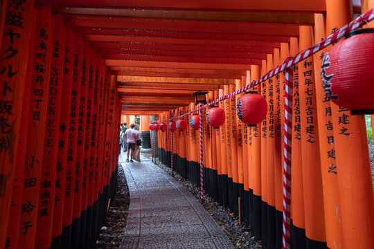 Torii gates at Fushimi Inari-Taisha sanctuary,Kyoto, Japan