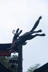 Fox statue at a temple in Kyoto