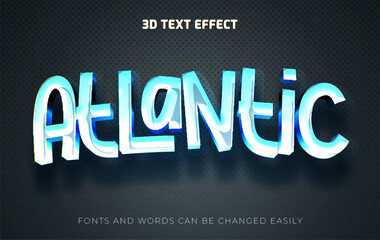 America 3d editable text effect style
