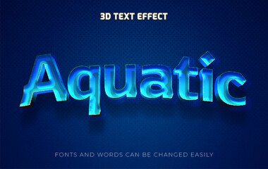 Aquatic 3d editable text effect style