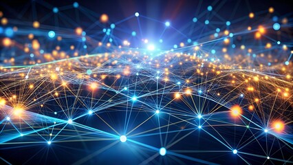 Fototapeta premium Data Flowing Like a River: A Visualization of AI's Speed in Data Analysis AI generated