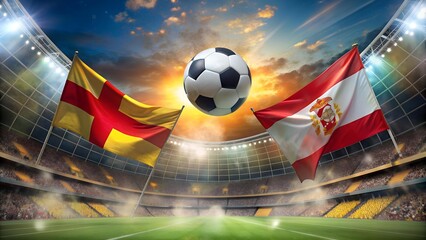 Naklejka premium Clash of the Titans: Spain vs England - A Footballing Showdown at the Euro 2024 Final Generative AI