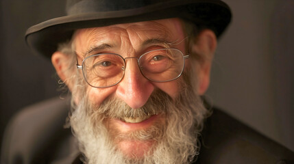 Happy jewish rabbi with smile on his face
Priest of Jewish religion Judaism