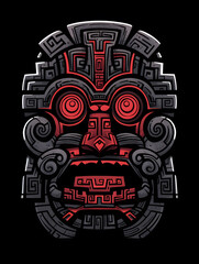 Menpo Mask art nouveau illustration