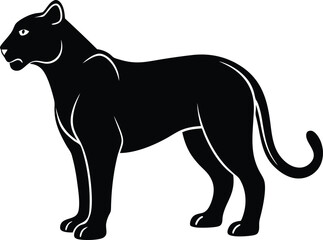 black and white  leopard ,  leopard vector silhouette.