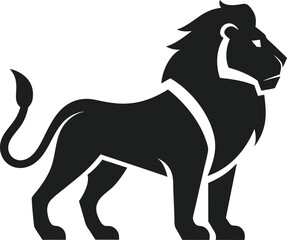 illustration of a lion ,  lion silhouette.
