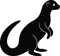 otter silhouette , otter vector