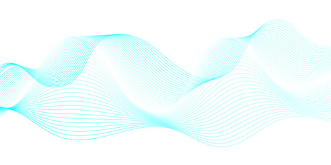 Abstract blue blend digital wave lines and technology transparent background. Minimal carve wavy white and blue flowing wave lines and glowing moving lines. Futuristic sound wave lines background.