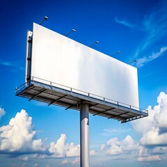 blank billboard on blue sky