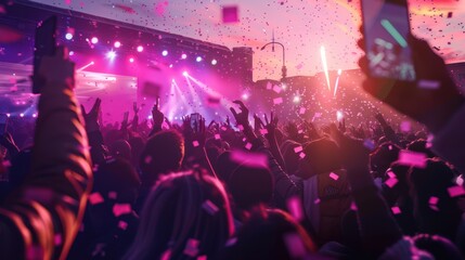 The vibrant concert crowd