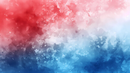 Fototapeta premium Red, White, and Blue Watercolor Gradient Background, Artistic Abstract Design