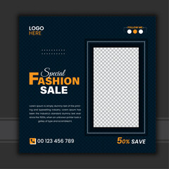 Fashion sale social media post design template, Instagram post design template, social media post design.