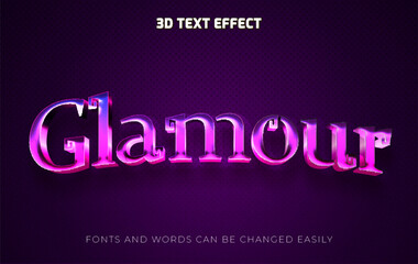 Glamour 3d editable text effect style