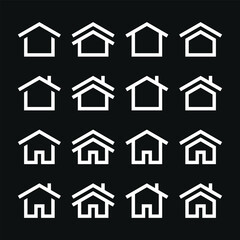 Set of line icons designs representing home vector illustration. Simple symbol of house and home. Premium Vector