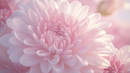 Detailed shot of a chrysanthemum, showcasing its delicate petals and vibrant hues, providing a fresh and beautiful floral scene.