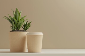 Eco-Friendly 3D Product in Biodegradable Packaging for Sustainable Earth Day Concept with Copy Space