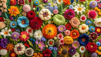 A Tapestry of Blooming Dreams: Woven Floral Art  AI generated