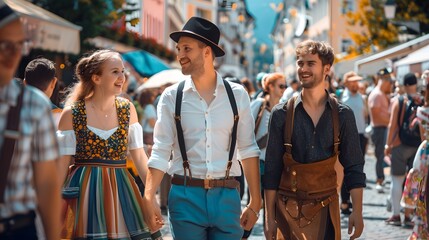 Parade on occasion of Octoberfest - world's largest folk festival, held annually in Munich, Bavaria, Germany