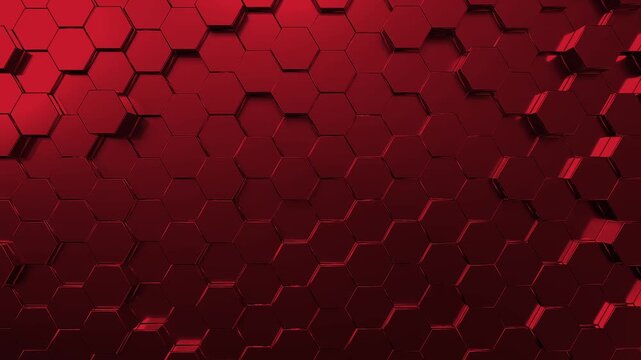Red hexagon abstract animation background