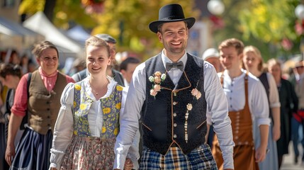 Parade on occasion of Octoberfest - world's largest folk festival, held annually in Munich, Bavaria, Germany