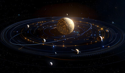 Obraz premium there is a picture of planets and their solar system design