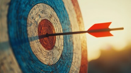 Arrows Perfectly Hit Target in Achievement Concept