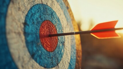Arrows Perfectly Hit Target in Achievement Concept