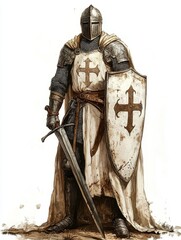Templar Knight in Full Armor