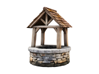 Water well isolated on transparent or white background