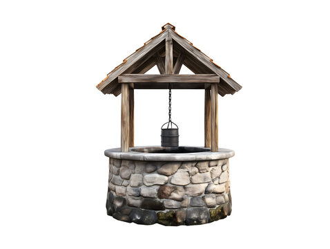 Water well isolated on transparent or white background