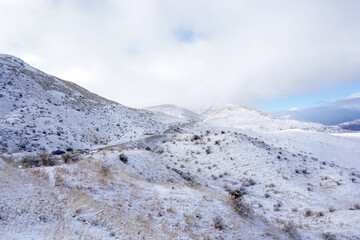 Queenstown in winter: Snow-covered peaks, frosted landscapes, and stunning alpine views create a breathtaking winter wonderland in New Zealand&rsquo;s South Island the remarkable, coronet peak, crown range