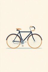 Fototapeta premium A minimalist poster showcasing a vintage bicycle with modern upgrades, highlighting the evolution of design Minimalist52 v 61