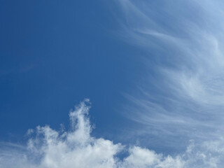 Blue sky and white delicate clouds