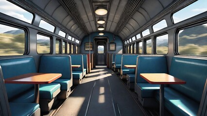 Empty train vagon with modern style