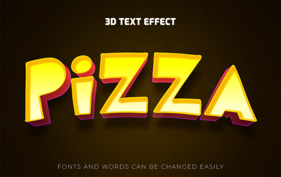 Pizza 3d editable text effect style