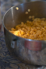 Indian yellow dahl cooked in a pot lentil	