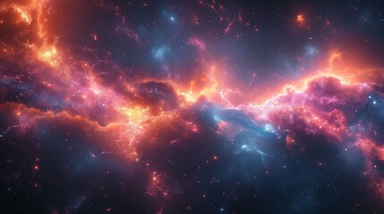 Fototapeta premium Colorful space galaxy cloud nebula. Stary night cosmos. Universe science astronomy. ai, energy