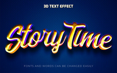 Story time 3d editable text effect style