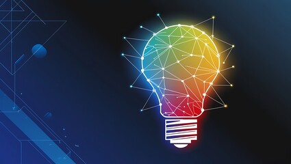  Electric and Global Network Connections Concept Design with Earth Globe Inside a Glowing Light Bulb.