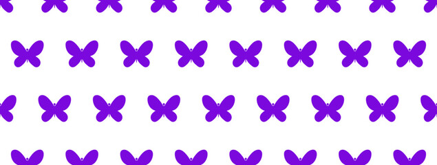 Seamless pattern with blue butterflies on white background. For fabric design, packaging, cover, background. Vector graphics 