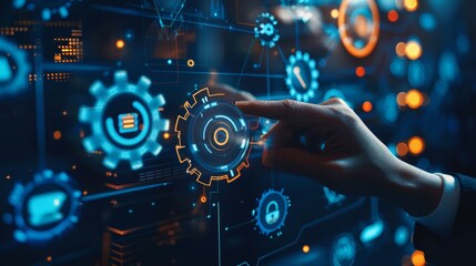 An individual actively engages with digital tools, showcasing automation and advanced technologies today