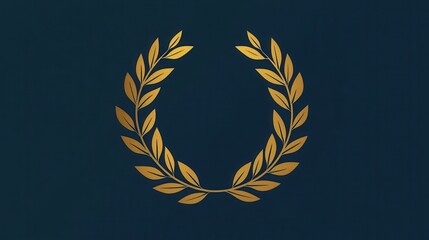 Obraz premium Simple laurel wreath with a gold outline, representing honor and victory