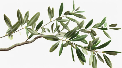 Fototapeta premium branch of olive tree isolated on white
